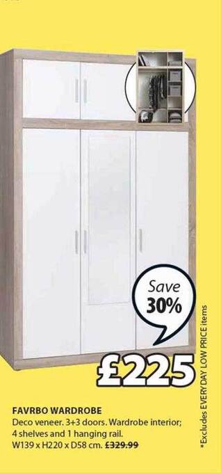 JYSK Favrbo Wardrobe offer