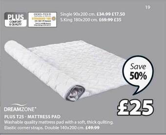 JYSK Plus T25 Mattress Pad offer