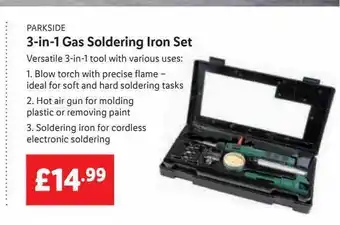 Lidl Parskside 3-in-1 Gas Soldering Iron Set offer