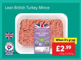 Lidl Lean British Turkey Mince offer