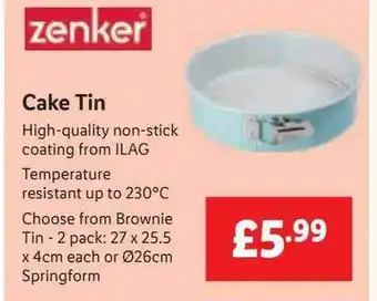 Lidl Cake Tin Zenker offer