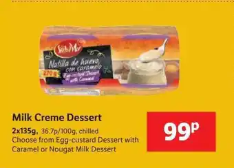 Lidl Milk Creme Dessert offer