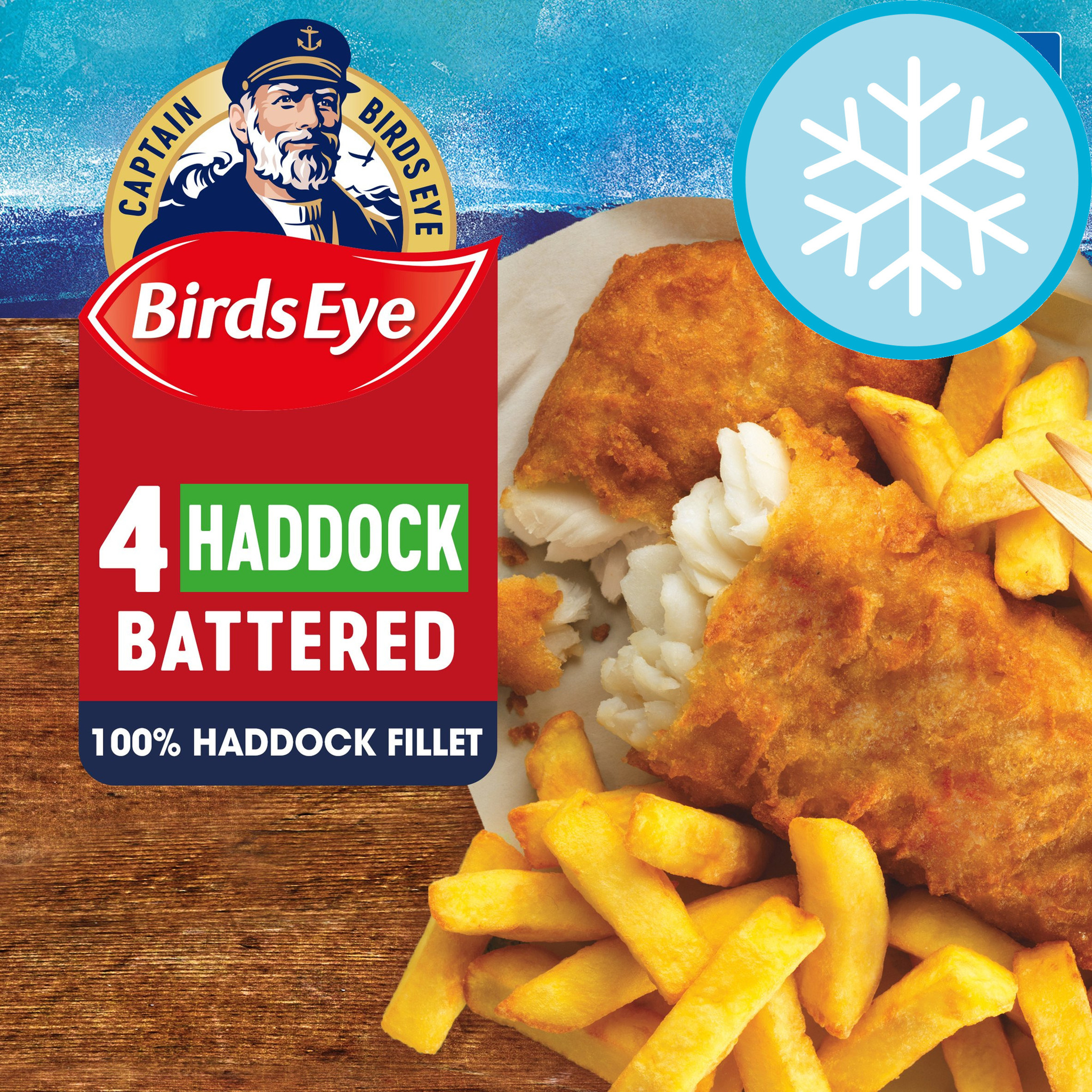 Birds Eye 4 Battered Haddock Fillets 440G offer at Tesco