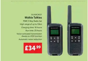 Lidl Silvercrest Walkie Talkies offer