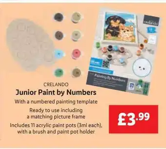 Lidl Crelando Junior Paint By Numbers offer