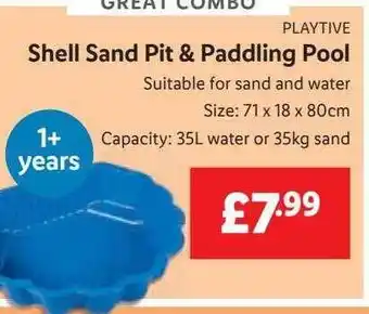 Lidl Playtive Shell Sand Pit & Padding Pool offer