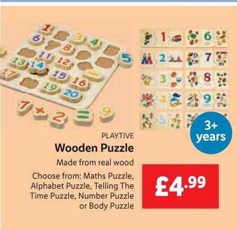 Lidl Playtive Wooden Puzzle offer