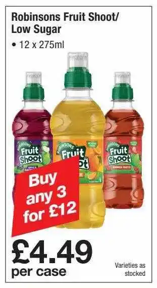 Makro Robinsons Fruit Shoot - Low Sugar offer