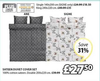 JYSK Sateen Duvet Cover Set offer