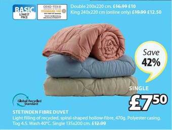 JYSK Stetinden Fibre Duvet offer