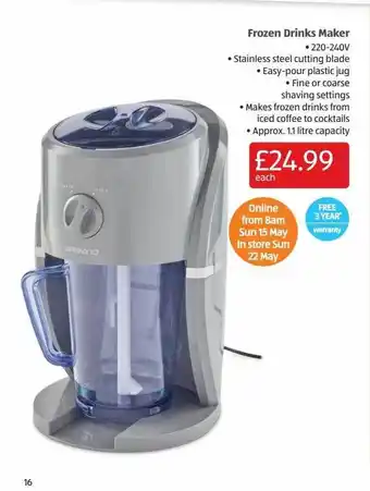 Aldi Frozen Drinks Maker offer
