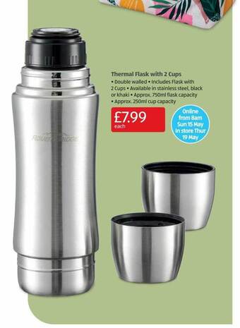 Aldi Thermal Flask With 2 Cups offer