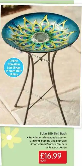 Aldi Solar Led Bird Bath offer