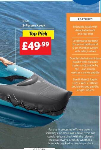 Lidl Crivit 2-person Kayak offer