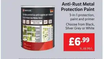 Lidl Anti-rust Metal Protection Paint offer