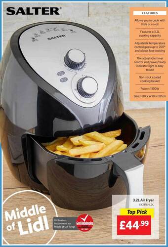 Lidl Salter 3.2l Air Fryer offer