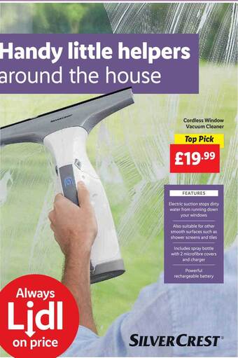 Lidl Cordless Window Vacuum Cleaner offer
