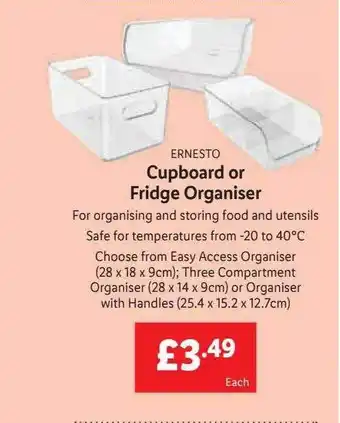 Lidl Ernesto Cupboard Or Fridge Organiser offer