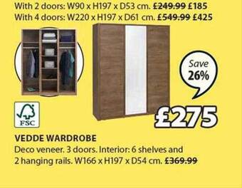 JYSK Vedde Wardrobe offer