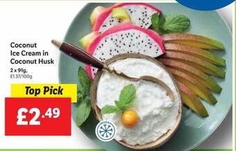 Lidl Coconut Ice Cream In Coconut Husk offer
