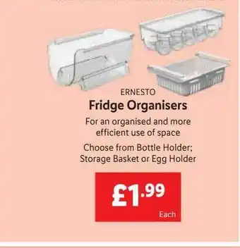 Lidl Ernesto Fridge Organisers offer