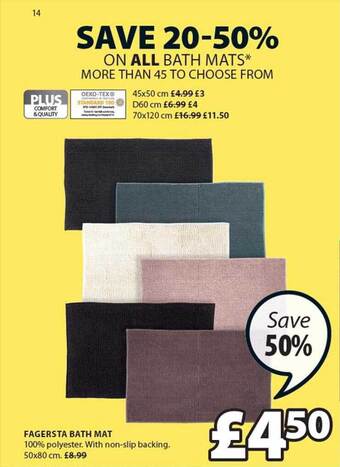 JYSK Fagersta Bath Mat offer