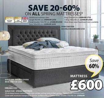 JYSK Dreamzone Gold S120 - Spring Mattress offer