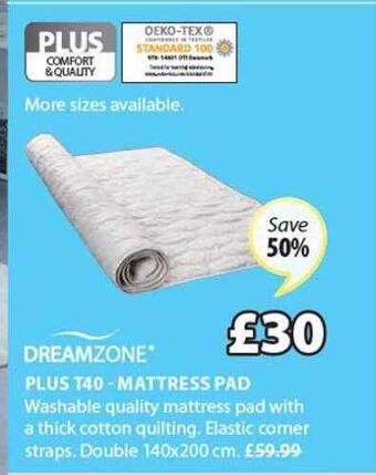 JYSK Dreamzone Plus T40 - Mattress Pad offer