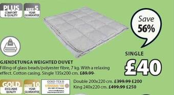 JYSK Gjendetunga Weighted Duvet offer