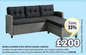 JYSK Mora Lounge Sofa With Chaise Longue offer