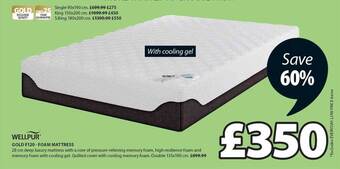 JYSK Wellpur Gold F120 - Foam Mattress offer
