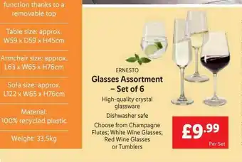 Lidl Ernesto Glasses Assortment - Set Of 6 offer