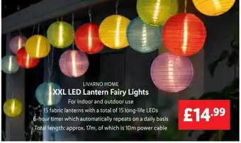 Lidl Livarno Home XXL Led Lantern Fairy Lights offer