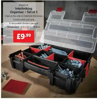 Lidl Parkside Interlocking Organiser - Set Of 3 offer