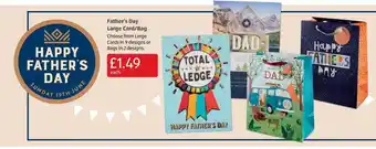 Aldi Father's Day Large Card-bag offer