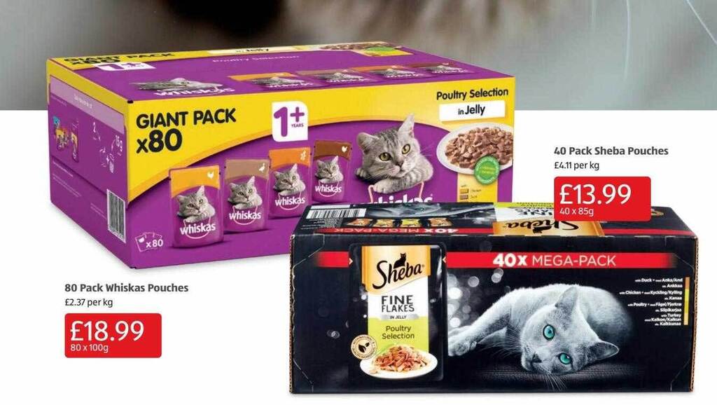 80 Pack Whiskas Pouches offer at Aldi