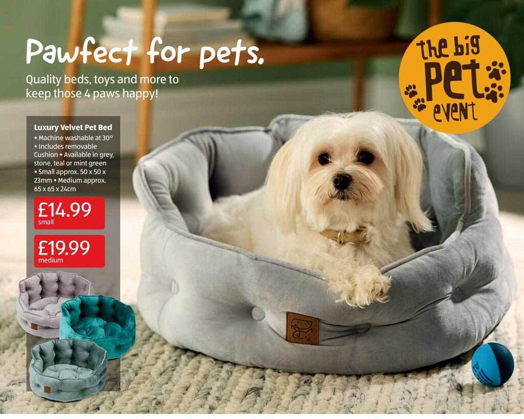 Luxury Velvet Pet Bed offer at Aldi