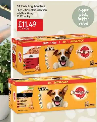Aldi 40 Pack Dog Pouches offer