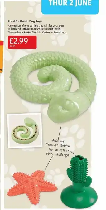 Aldi Treat N Brush Dog Toys offer