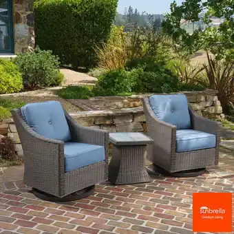 Costco Sunvilla Malibu 3 Piece Wicker Bistro Set in Spectrum Denim offer