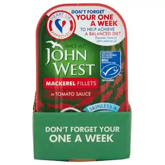Costco John West Mackerel Fillets in Tomato Sauce, 10 x 125g offer