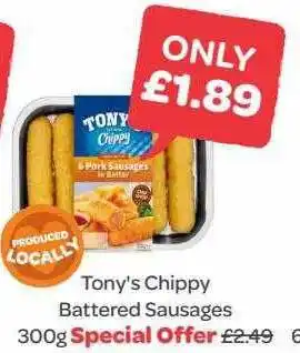 Spar Tony's Chippy Battered Sausages offer