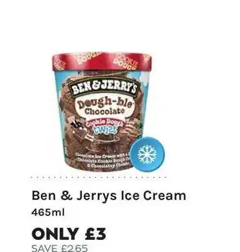 Mace Ben & Jerrys Ice Cream 465ml offer