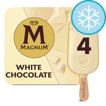 Tesco Magnum White Chocolate Ice Cream 4 X 100Ml offer