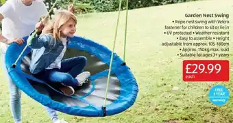 Aldi Garden Nest Swing 105-180 cm / 150 kg offer