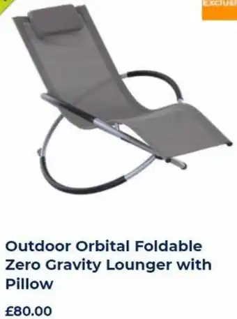 The Original Factory Shop Outdoor Orbital Foldable Zero Gravity Lounger With Pillow offer