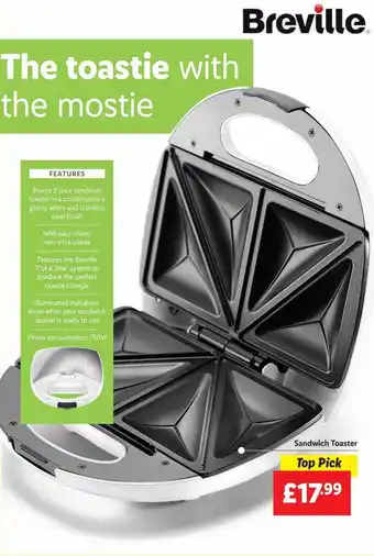 Lidl Breville Sandwich Toaster offer