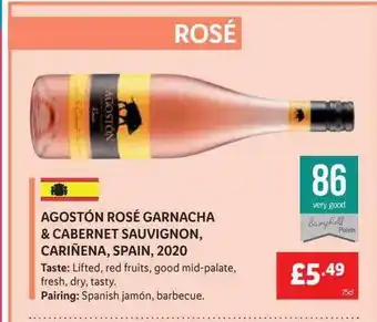 Lidl Agostón Rosé Garnacha & Cabernet Sauvignon, Cariñena, Spain, 2021 offer