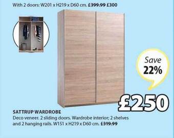 JYSK Sattrup Wardrobe offer