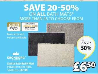 JYSK Kronborg Karlstad Bath Mat offer